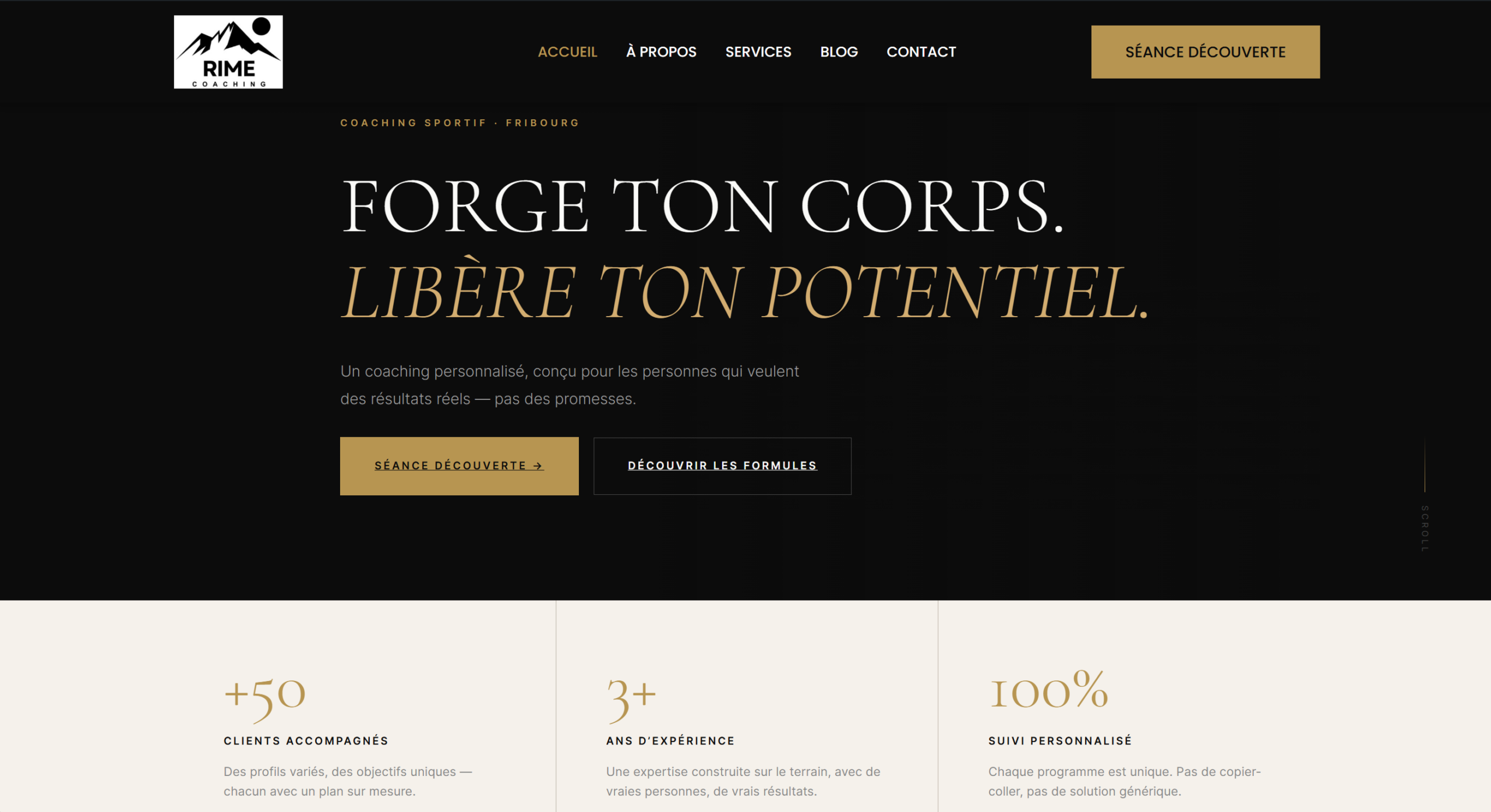 Site Rime Coaching — réalisé par JN Solutions Digitales