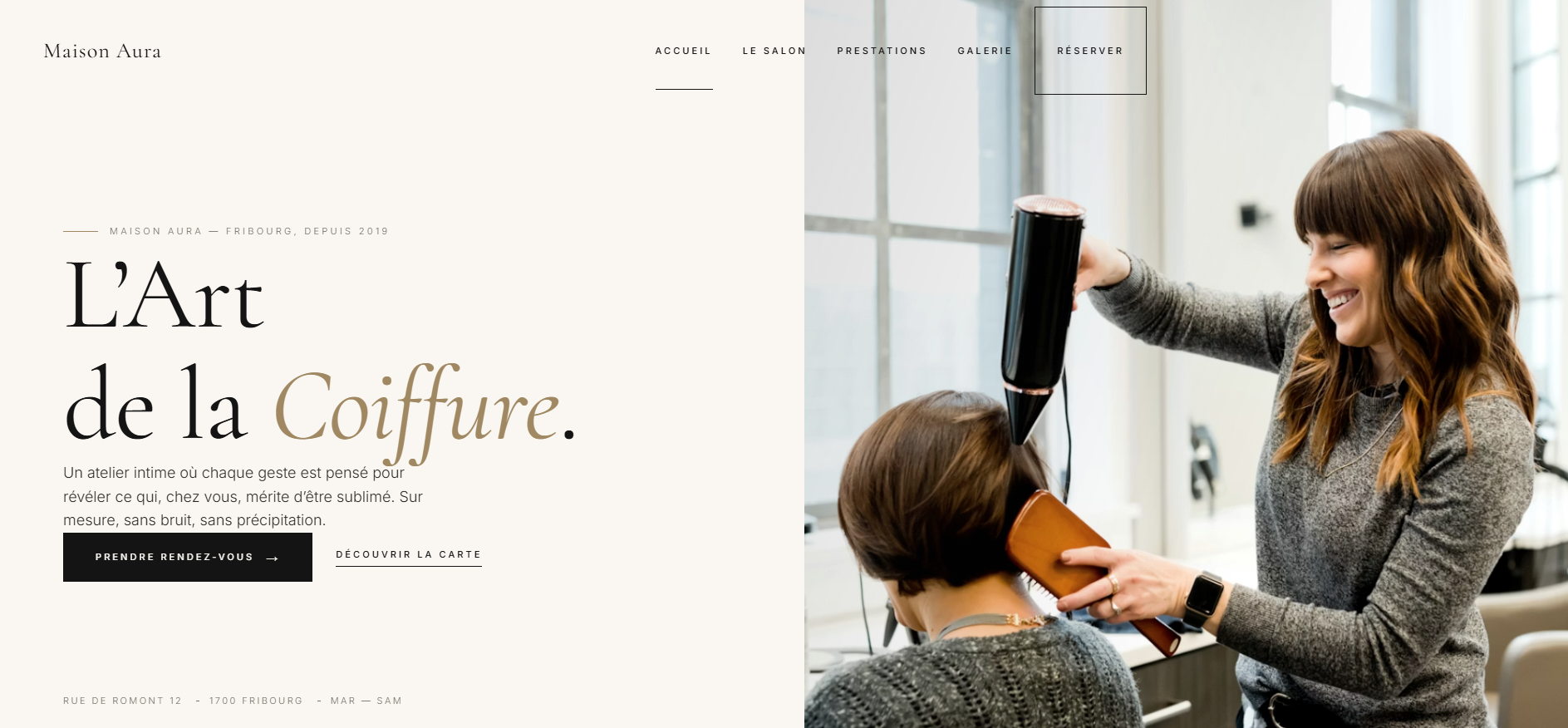 Site Maison Aura — réalisé par JN Solutions Digitales