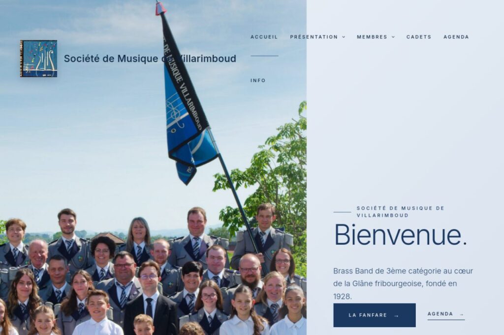 Site web de la Société de Musique de Villarimboud — réalisé par JN Solutions Digitales