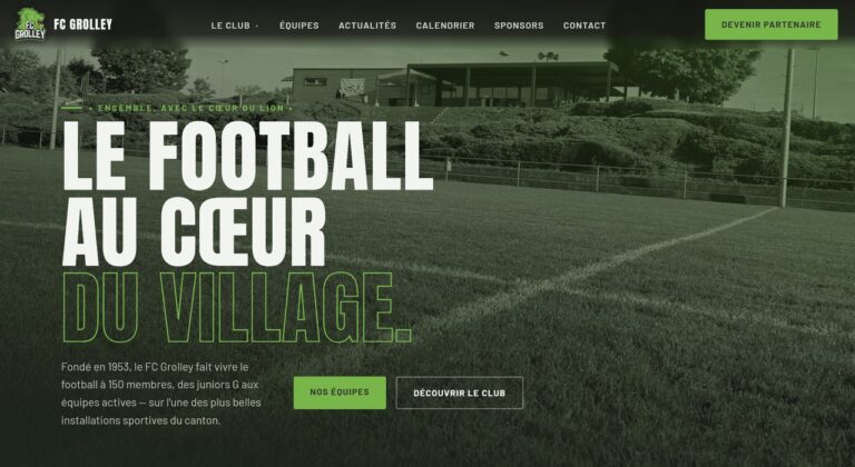 Site officiel du FC Grolley — réalisé par JN Solutions Digitales