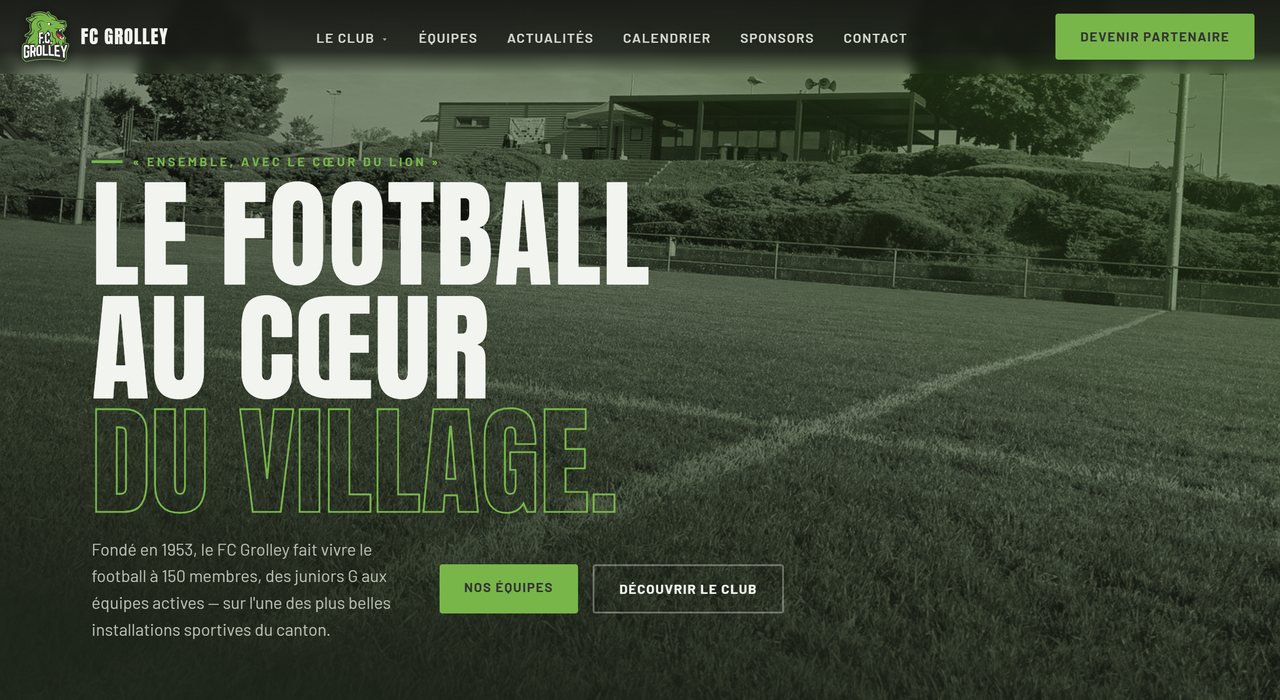 Site du FC Grolley &mdash; r&eacute;alis&eacute; par JN Solutions Digitales
