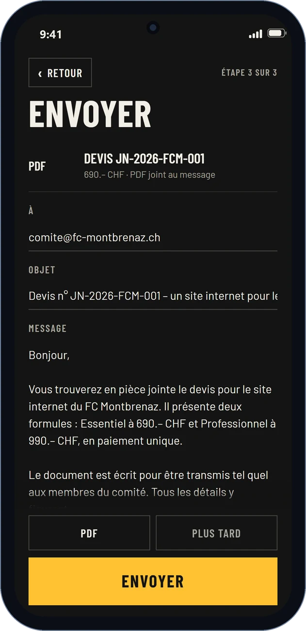 Le mail est pr&ecirc;t