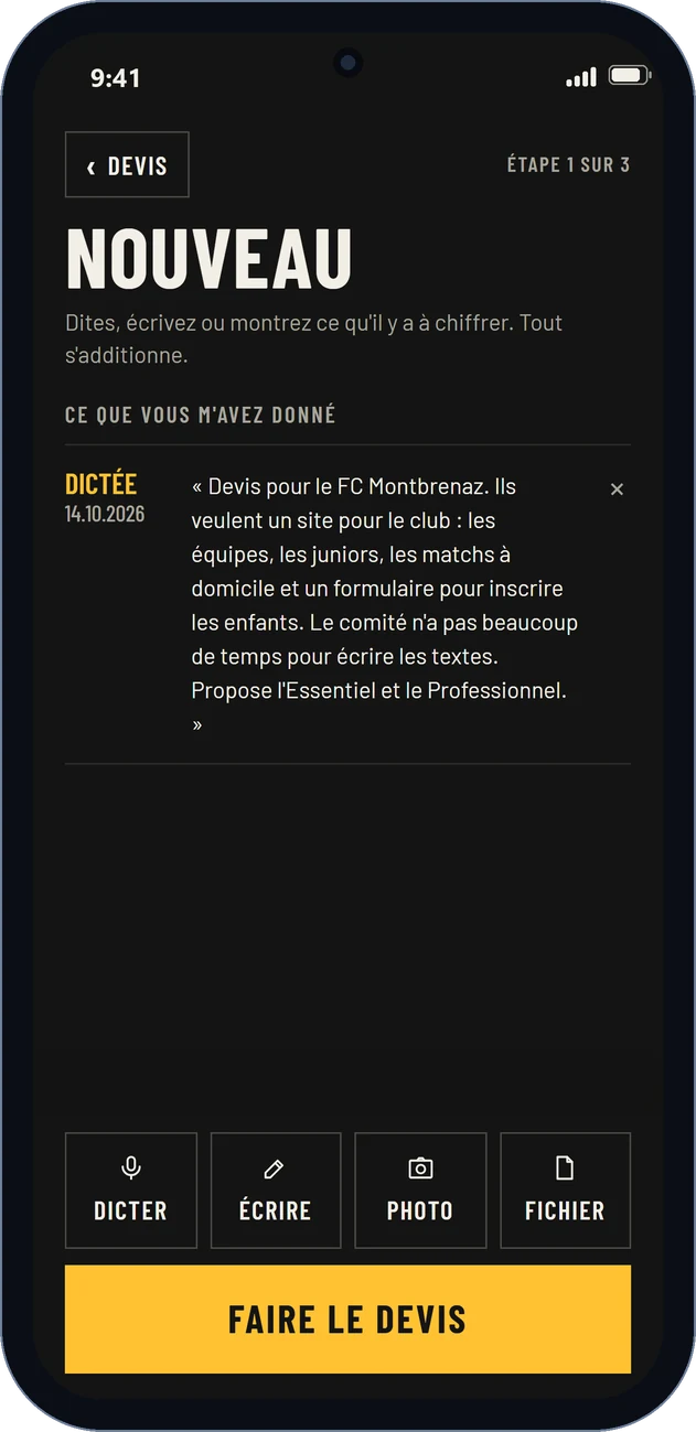 Vous dictez
