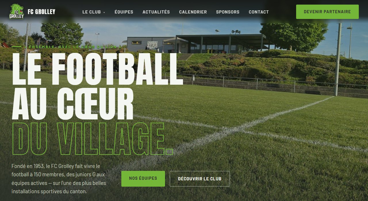 Site du FC Grolley &mdash; r&eacute;alis&eacute; par JN Solutions Digitales
