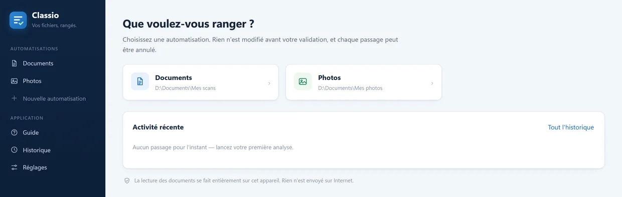 Ecran d accueil de Classio
