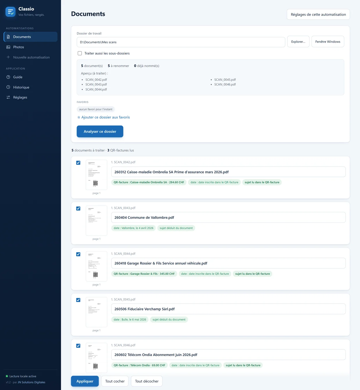 Ecran de validation de Classio